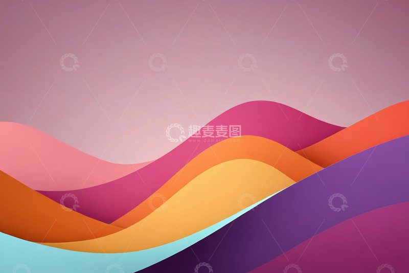 高清大图下载【趣麦麦图】彩色波浪抽象背景素材