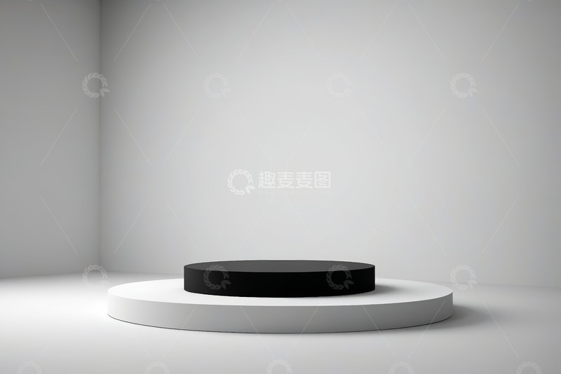 高清大图下载【趣麦麦图】简约室内圆形展示基座