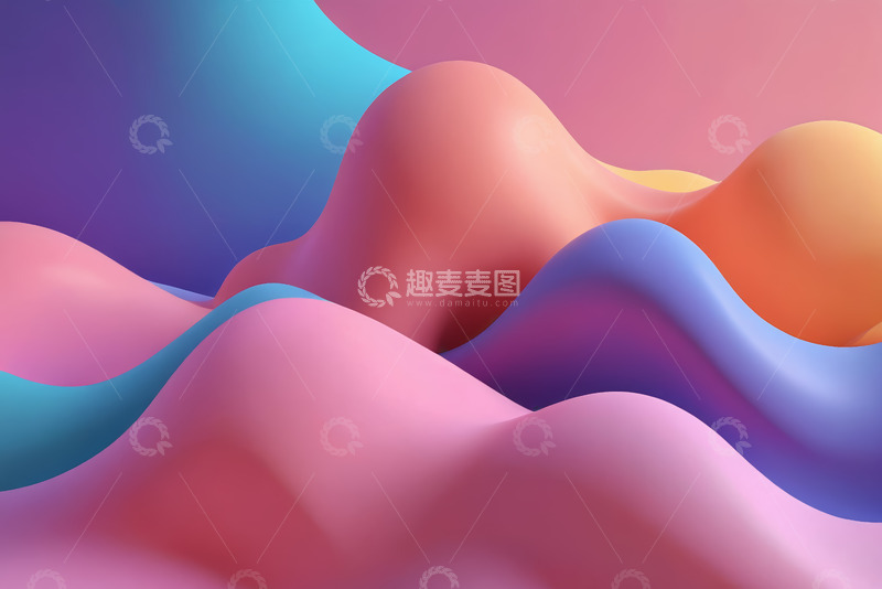 高清大图下载【趣麦麦图】多彩抽象流体背景