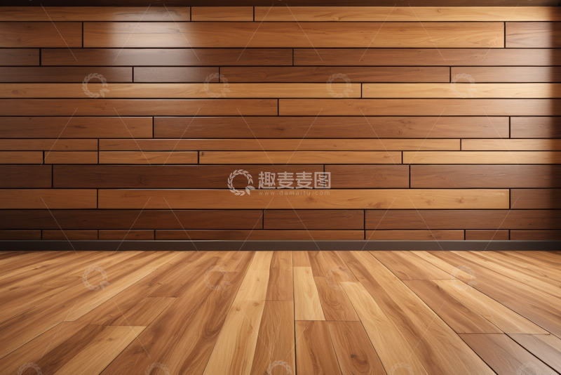 高清大图下载【趣麦麦图】木质地板与墙面室内场景