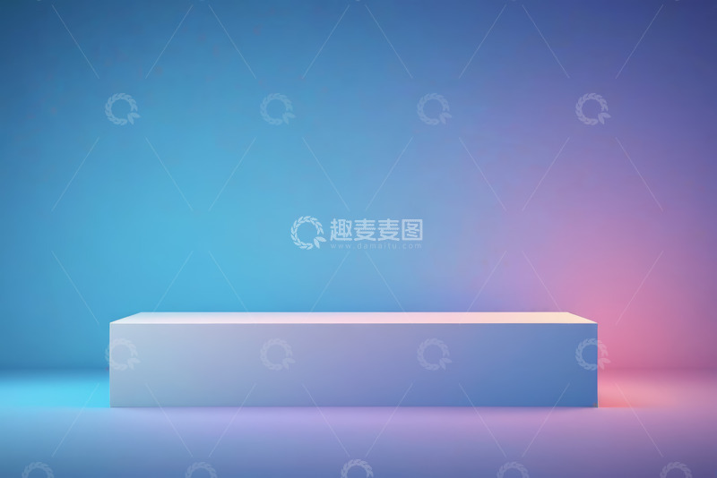 高清大图下载【趣麦麦图】蓝色渐变背景的展示台
