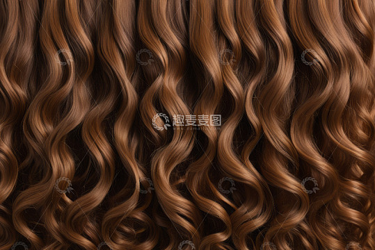 棕色波浪长头发特写
