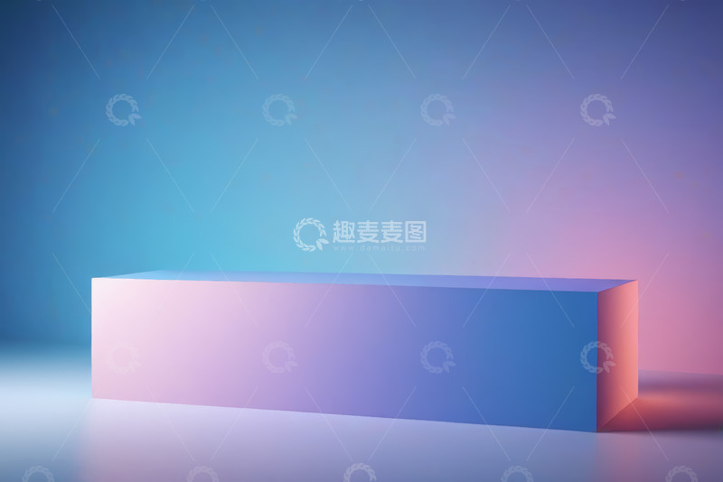 高清大图下载【趣麦麦图】渐变背景下的几何长方体展示台
