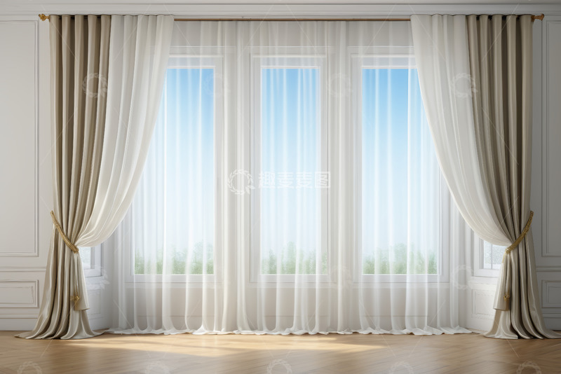 高清大图下载【趣麦麦图】室内窗户旁的窗帘设计