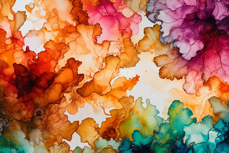 高清大图下载【趣麦麦图】彩色液体艺术纹理画面