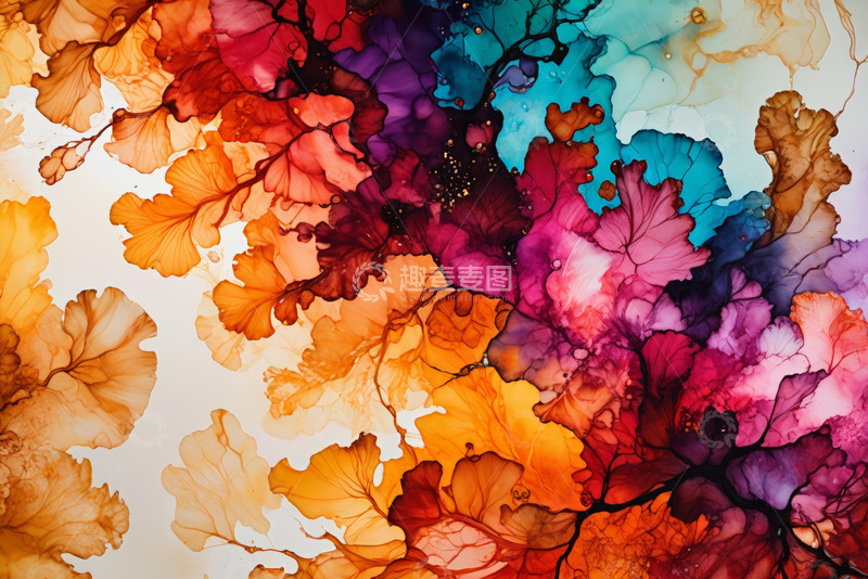 高清大图下载【趣麦麦图】彩色抽象流体艺术图案