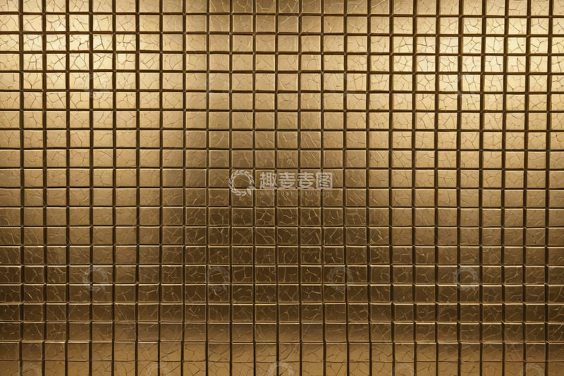 高清大图下载【趣麦麦图】金色方块马赛克纹理背景