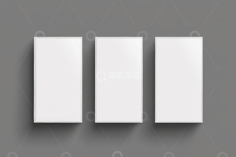 高清大图下载【趣麦麦图】三张白色框架海报展示