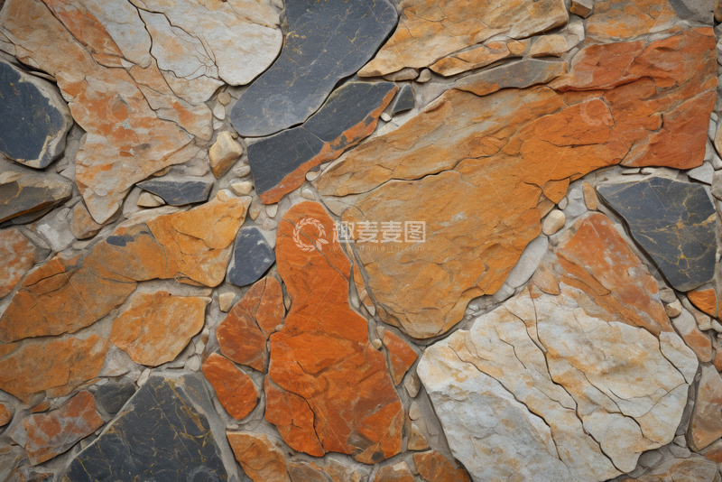 高清大图下载【趣麦麦图】多彩石块拼接墙面纹理