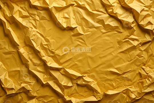 金黄色褶皱纸张纹理背景