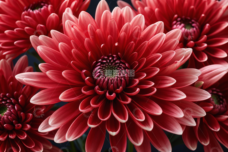 高清大图下载【趣麦麦图】红色菊花微距特写