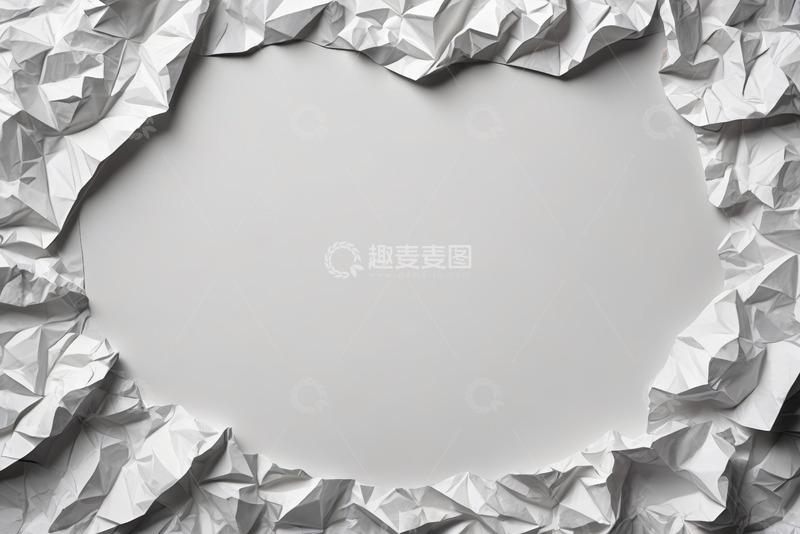 高清大图下载【趣麦麦图】白色褶皱纸边框背景素材
