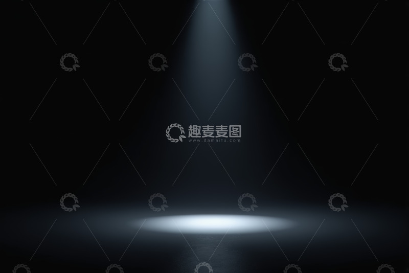 高清大图下载【趣麦麦图】舞台聚光灯下的黑色背景场景