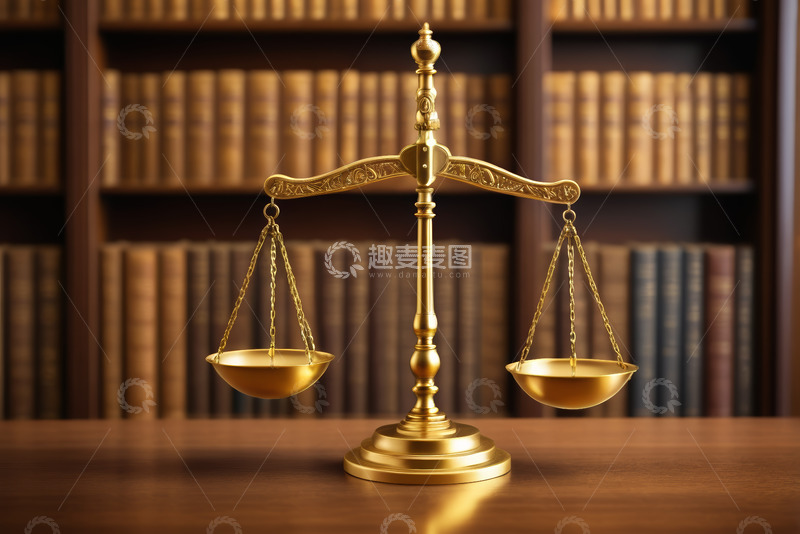 高清大图下载【趣麦麦图】书房中的法律天平摆件