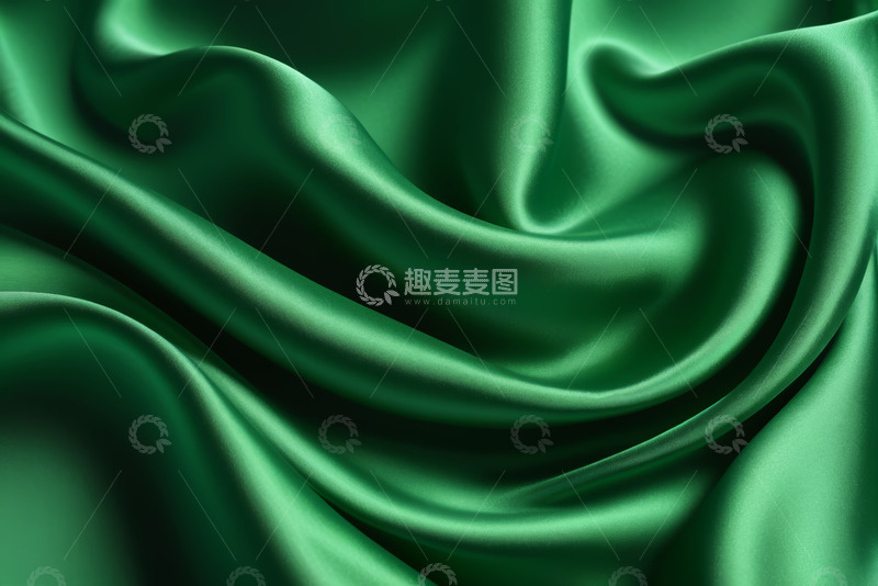 高清大图下载【趣麦麦图】绿色丝绸织物纹理