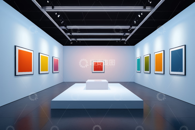 高清大图下载【趣麦麦图】现代艺术展厅室内空间