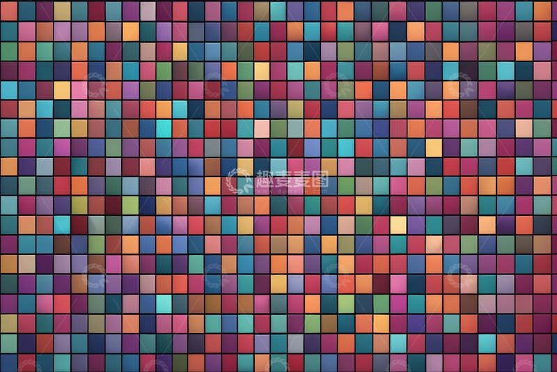 高清大图下载【趣麦麦图】多彩马赛克背景图案素材