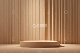 米色圆形展示台背景素材