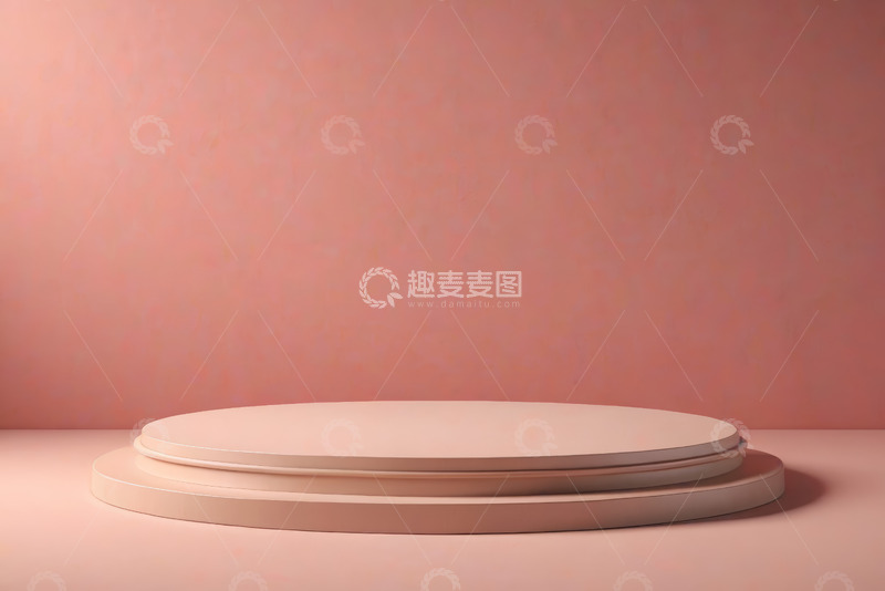 高清大图下载【趣麦麦图】浅粉色背景双层圆形展示台