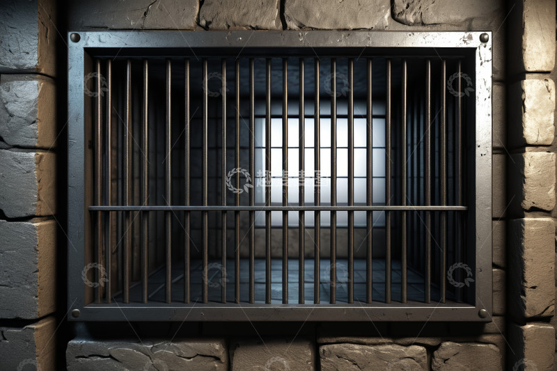 高清大图下载【趣麦麦图】监狱牢房铁窗视角场景