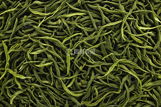 特写：干燥的绿色茶叶