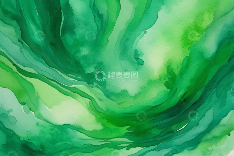 高清大图下载【趣麦麦图】绿色水彩艺术纹理背景