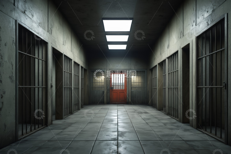 高清大图下载【趣麦麦图】监狱牢房走廊内部场景