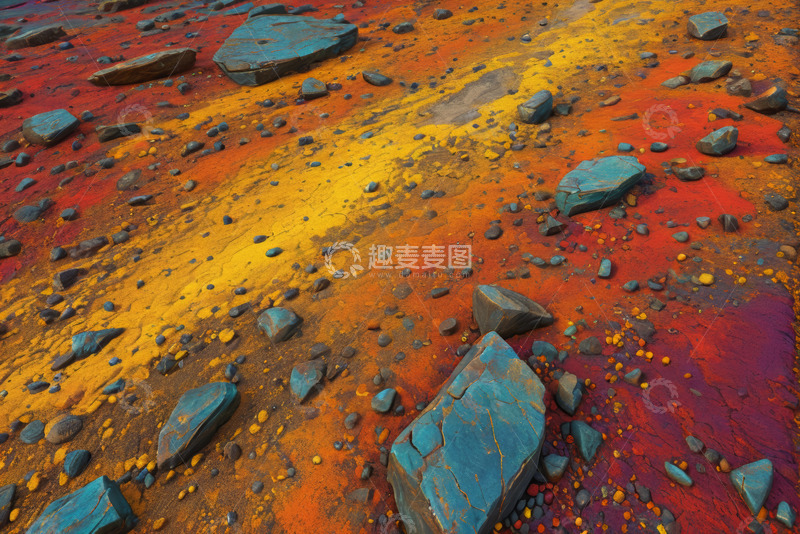 高清大图下载【趣麦麦图】多彩地面与散落石块场景