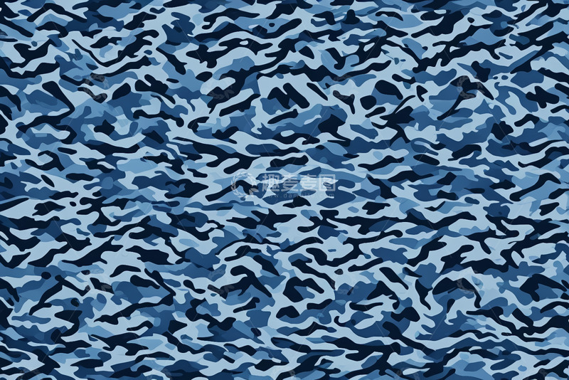 高清大图下载【趣麦麦图】蓝色迷彩图案背景