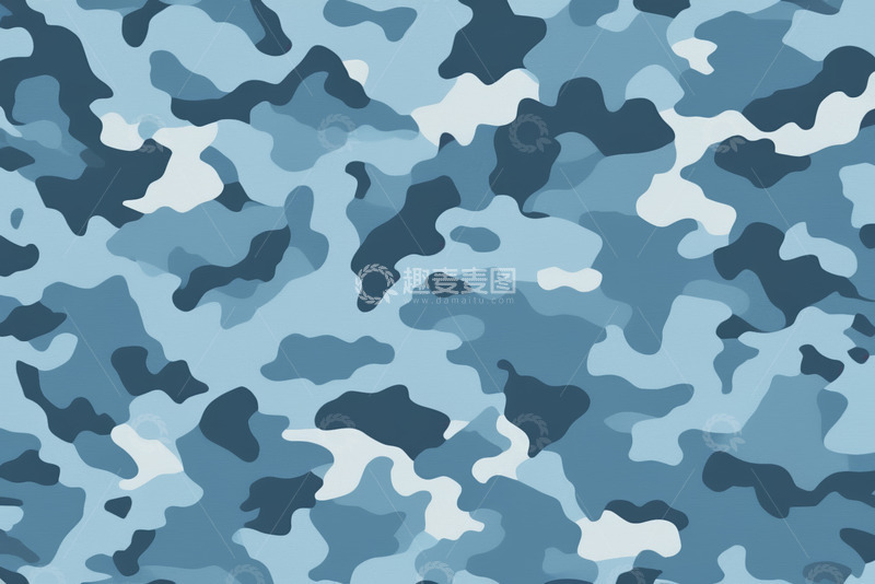 高清大图下载【趣麦麦图】蓝色迷彩图案背景素材