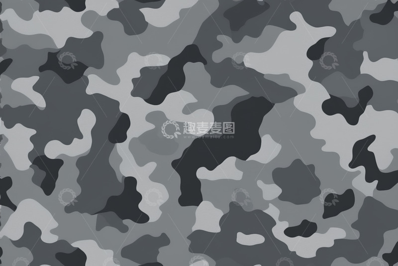 高清大图下载【趣麦麦图】灰黑色系迷彩图案素材