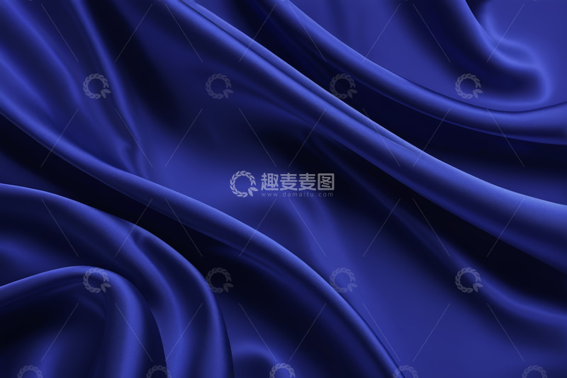 高清大图下载【趣麦麦图】深蓝色丝绸布料纹理
