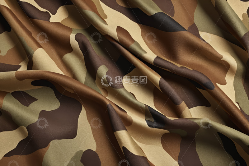 高清大图下载【趣麦麦图】迷彩图案褶皱布料纹理