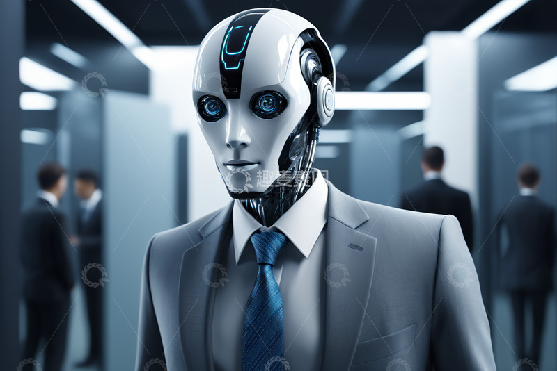 高清大图下载【趣麦麦图】商务场景中的机器人特写