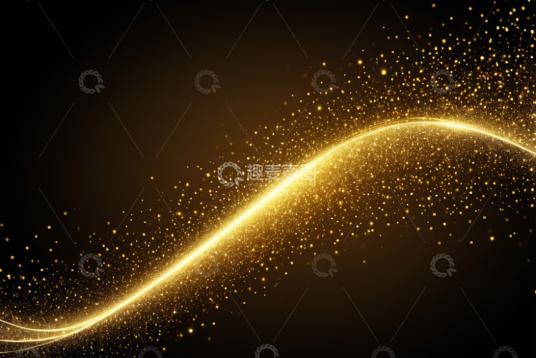金色光效粒子流动背景