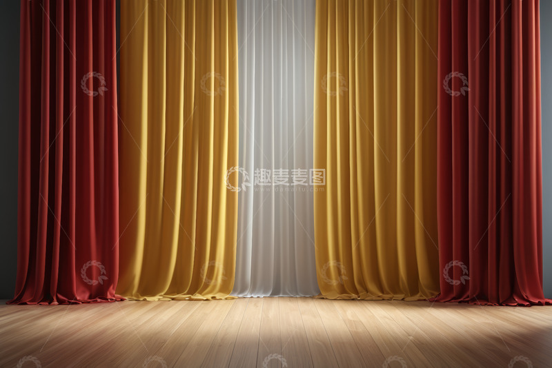 高清大图下载【趣麦麦图】多色窗帘室内展示场景