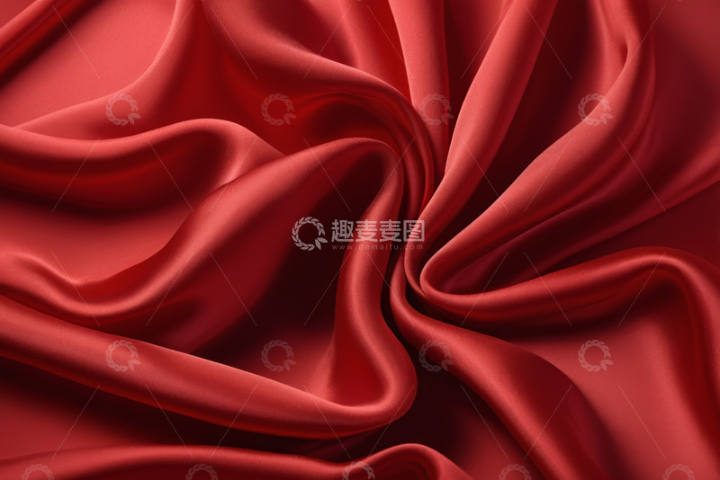 高清大图下载【趣麦麦图】红色丝绸质感特写
