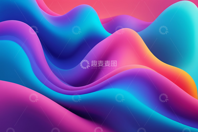 高清大图下载【趣麦麦图】多彩流体抽象背景图案