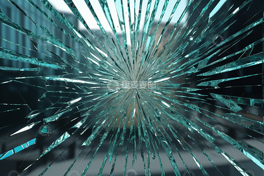破碎玻璃特写画面