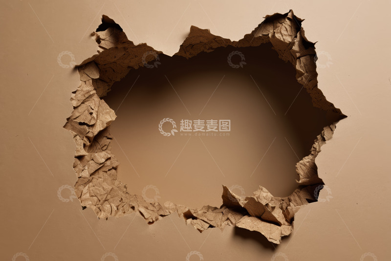 高清大图下载【趣麦麦图】破洞牛皮纸背景素材