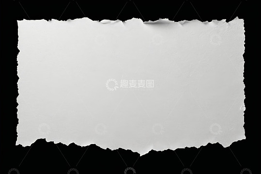 黑色背景上的白色撕裂纸张