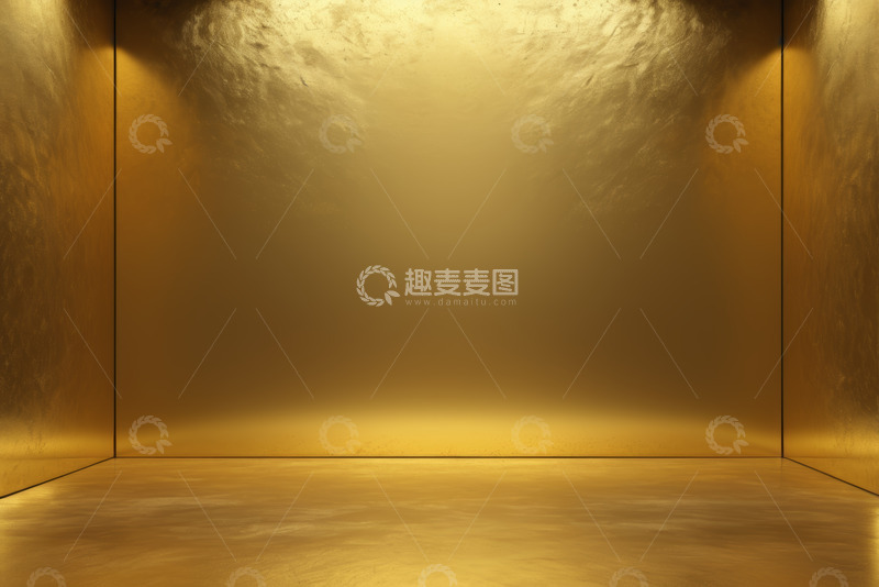 高清大图下载【趣麦麦图】金色背景光影展示空间