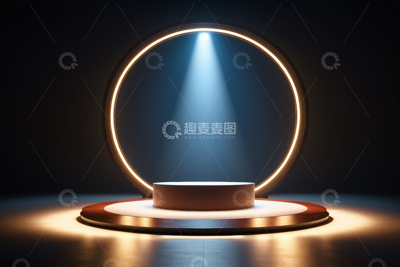 高清大图下载【趣麦麦图】现代舞台圆形聚光灯展示台