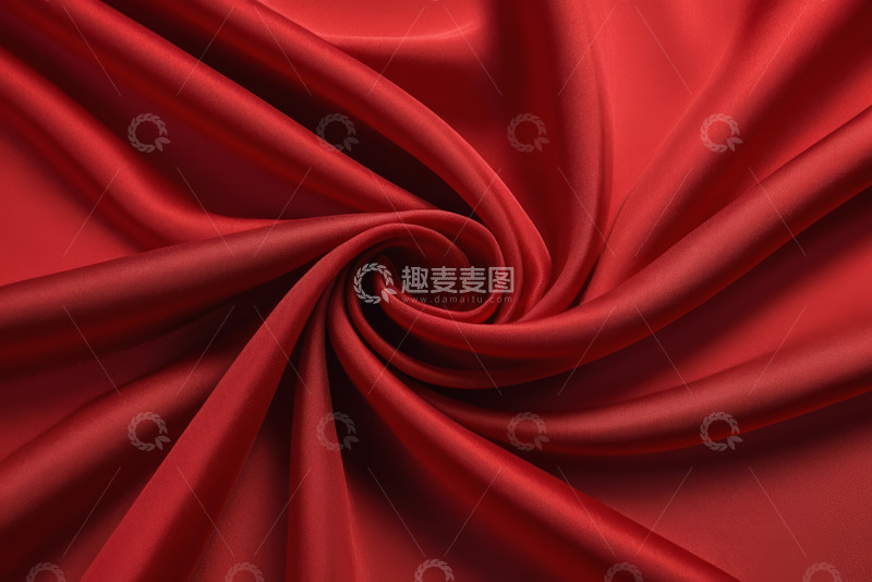 高清大图下载【趣麦麦图】红色丝绸织物特写