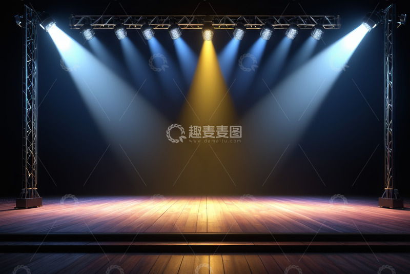 高清大图下载【趣麦麦图】聚光灯下的空旷舞台