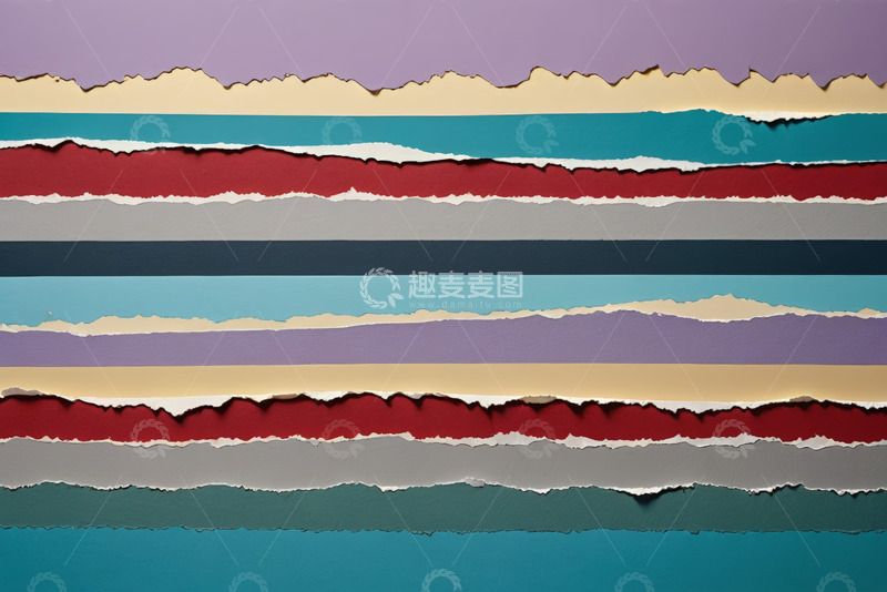 高清大图下载【趣麦麦图】彩色撕边纸张纹理背景