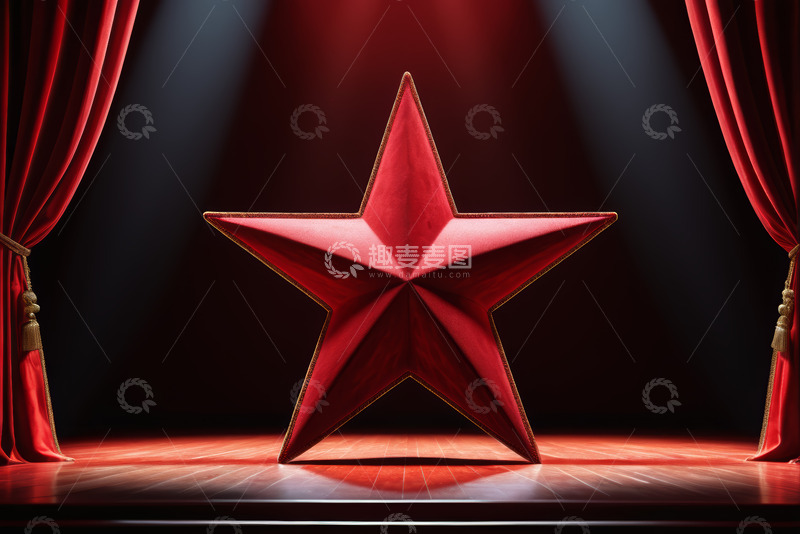 高清大图下载【趣麦麦图】舞台中央的红色五角星