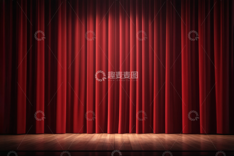 高清大图下载【趣麦麦图】红色幕布舞台场景