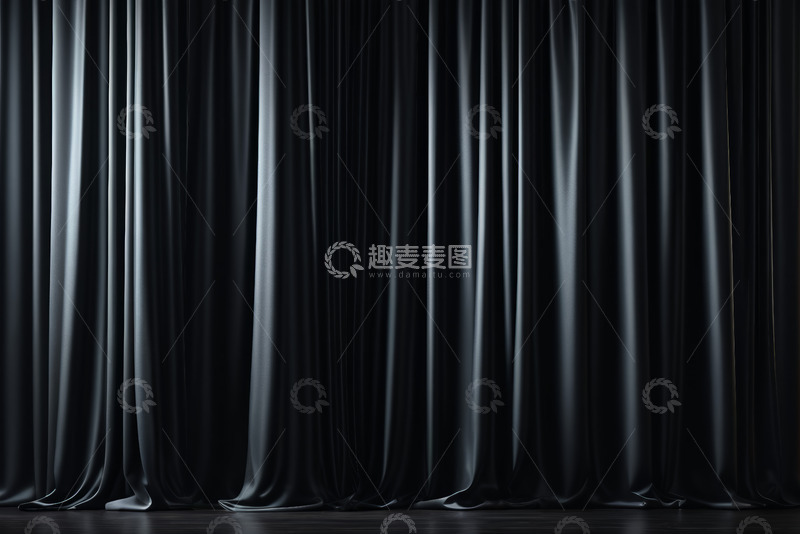 高清大图下载【趣麦麦图】黑色舞台幕布背景