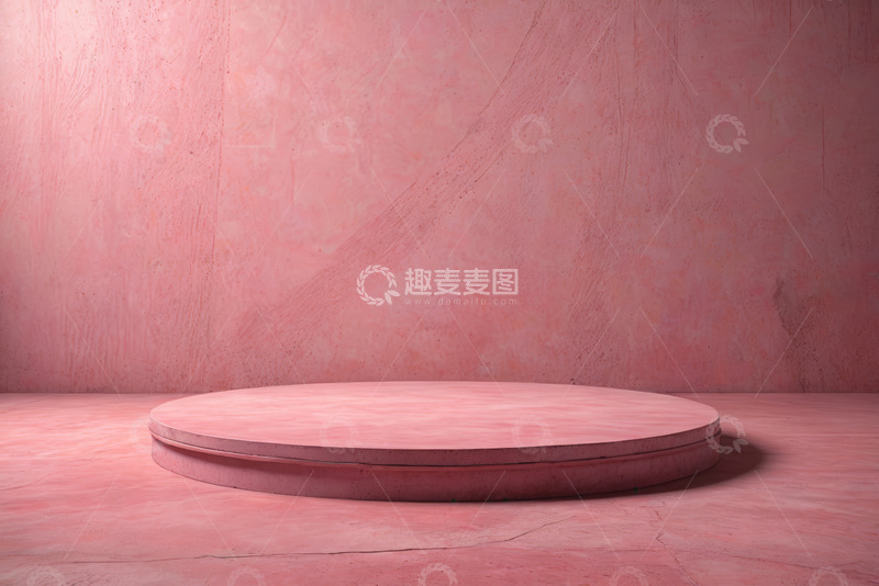 高清大图下载【趣麦麦图】粉色背景圆形展示台